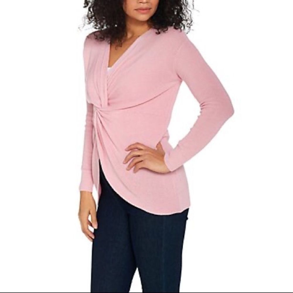 Laurie Felt Twist Front Cashmere Blend Sweater